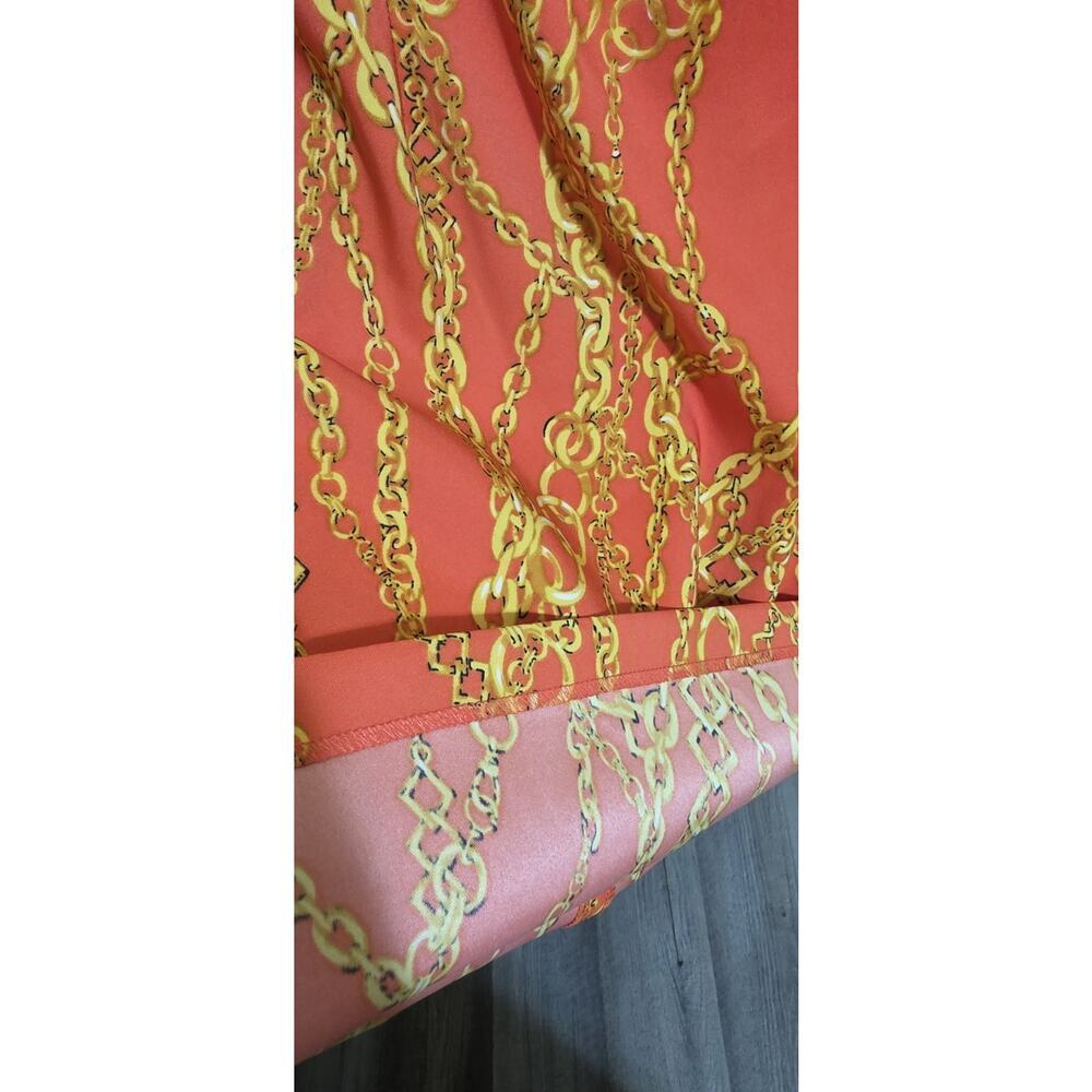 RN Studio Ronni Nicole Sleeveless Fitted Orange Chain Design Women's Dress Sz 10 - Picture 6 of 11